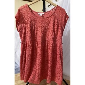 Motherhood Maternity Size Large Beautiful Lace Layered Top Pink